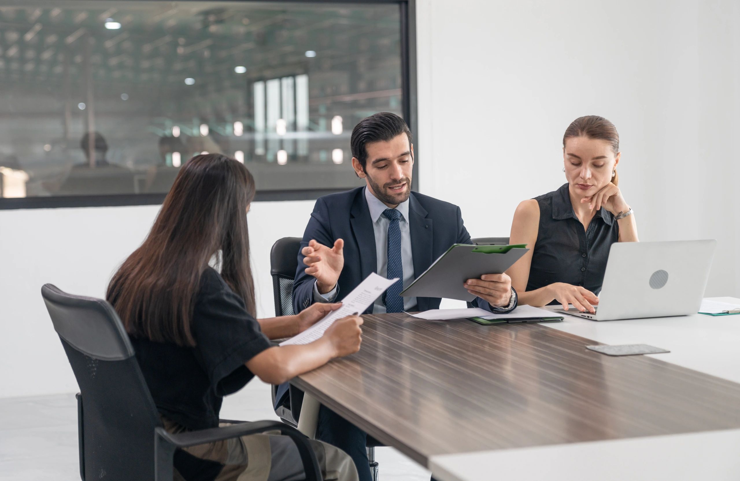Recruitment discussion during a job interview meeting
